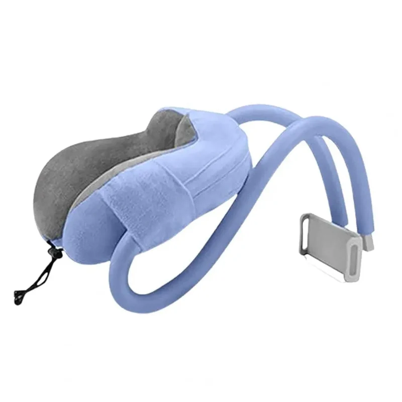 Coussin de Voyage avec Support Téléphone | Mousse Mémoire et Coton