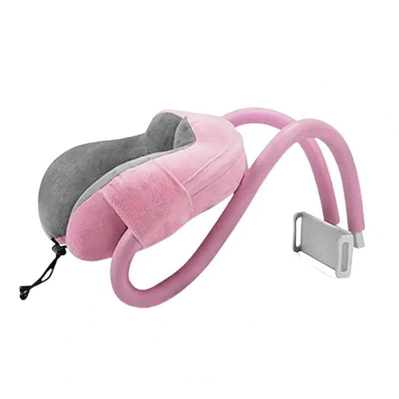 Coussin de Voyage avec Support Téléphone | Mousse Mémoire et Coton