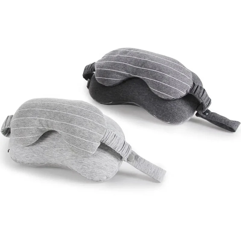 Coussin de Voyage avec Masque | Coton Ultra Doux et Compact