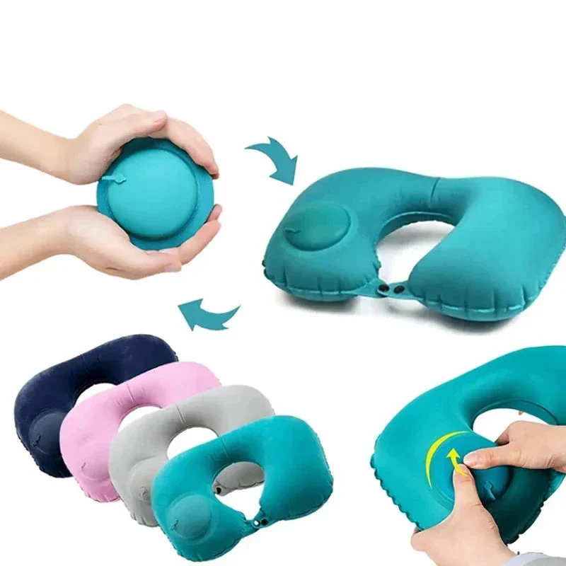 Coussin Avion Gonflable | Pompe Intégrée Pratique