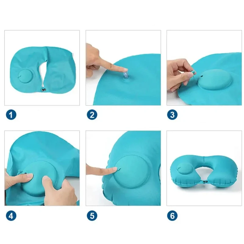Coussin Avion Gonflable | Pompe Intégrée Pratique