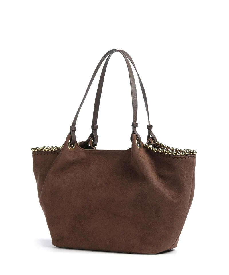 Love Moschino Gold Bead Cabas cioccolato