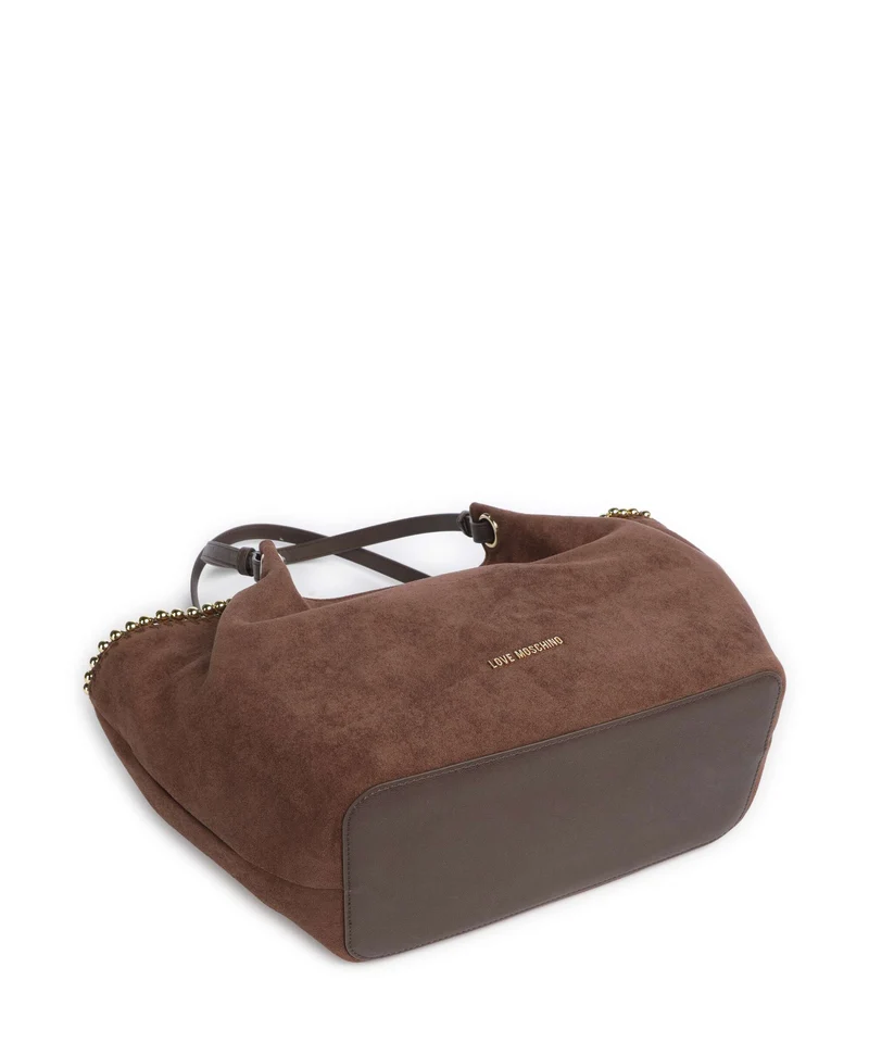 Love Moschino Gold Bead Cabas cioccolato