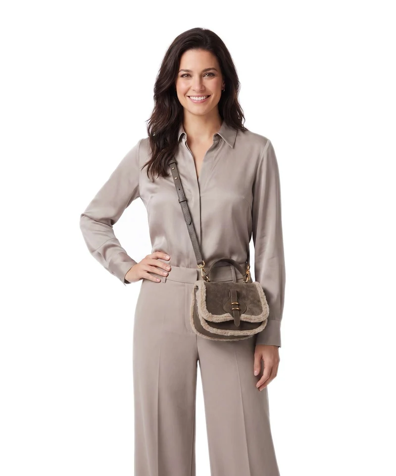 Coccinelle Mavery Suede Sac bandoulière fango/warm taupe