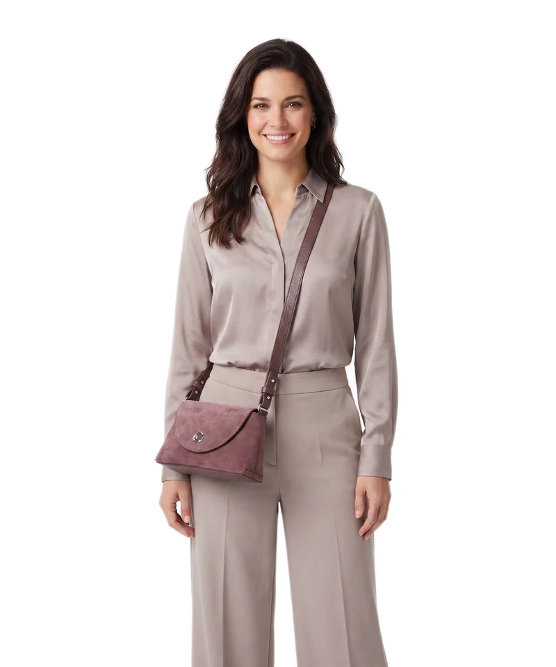 Coccinelle Nikla Suede Sac bandoulière berry