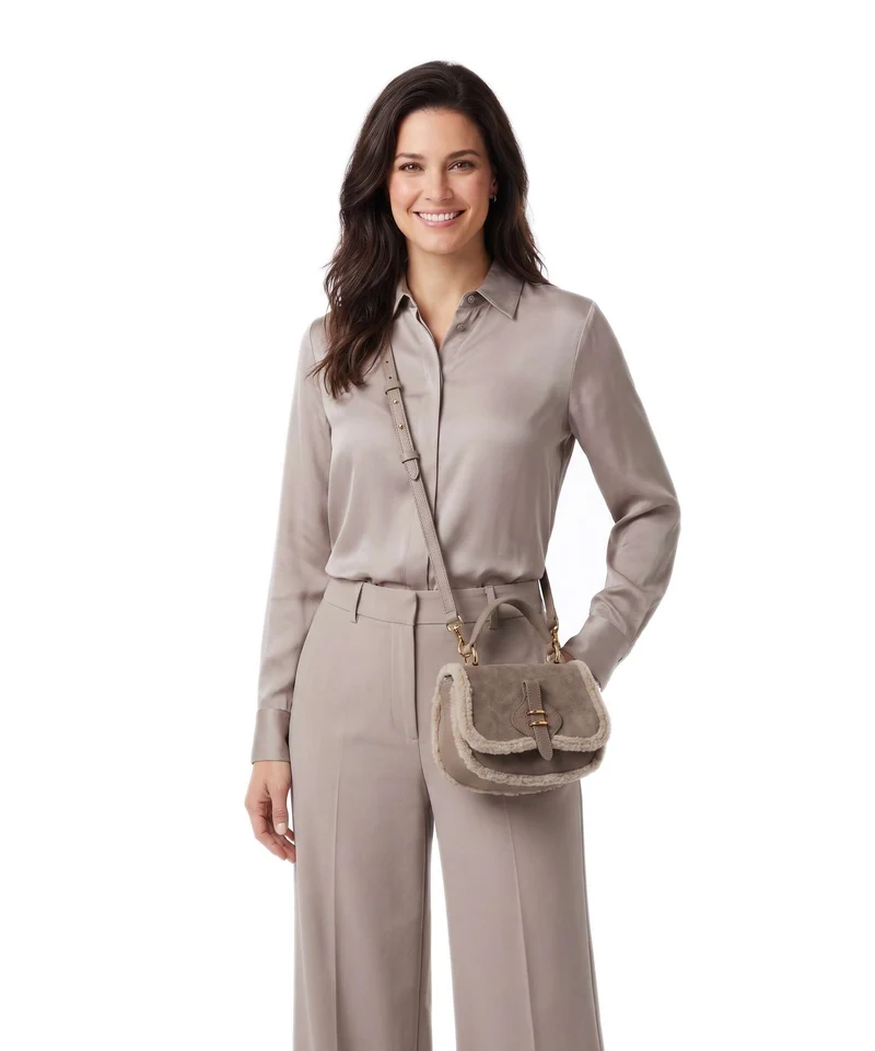 Coccinelle Mavery Suede Sac bandoulière warm taupe