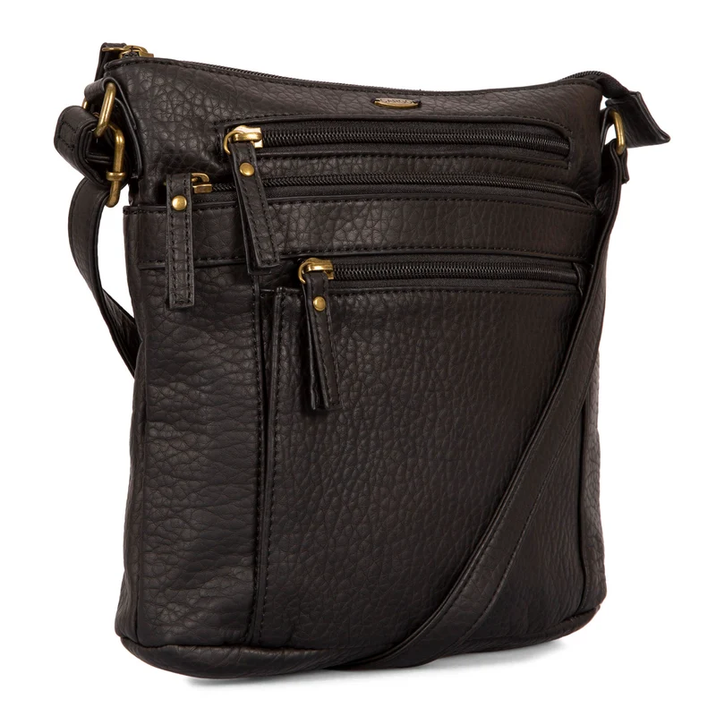 Pebbled N/S Crossbody Bag