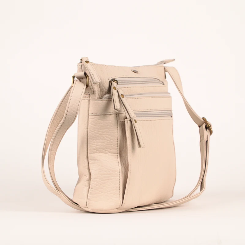 Pebbled N/S Crossbody Bag