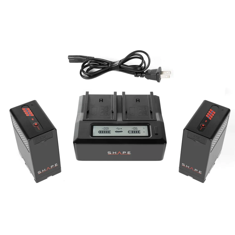Ensemble 2 Piles BP-U65 lithium-ion avec Chargeur Double LCD