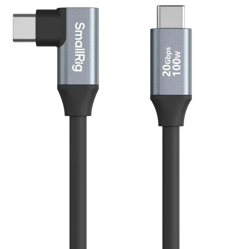 Câble de données USB-C vers USB-C Droit à Angle-Droit 35cm