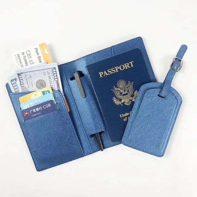 Étiquette Valise et Portefeuille Voyage | Personnalisable en Pu Élégant