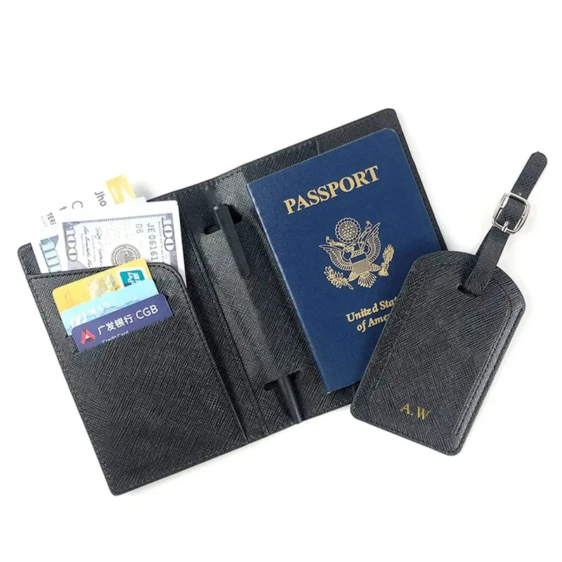 Étiquette Valise et Portefeuille Voyage | Personnalisable en Pu Élégant