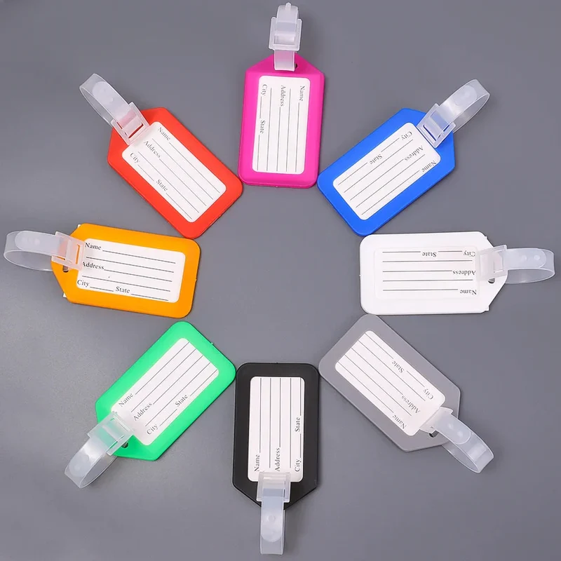 Étiquette Porte Adresse Valise Plastique | Couleurs Vives et Résistantes