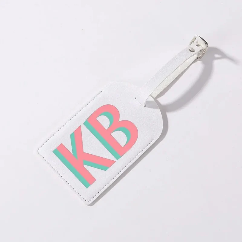 Étiquette Bagages Personnalisée | Initiales Couleur Élégantes
