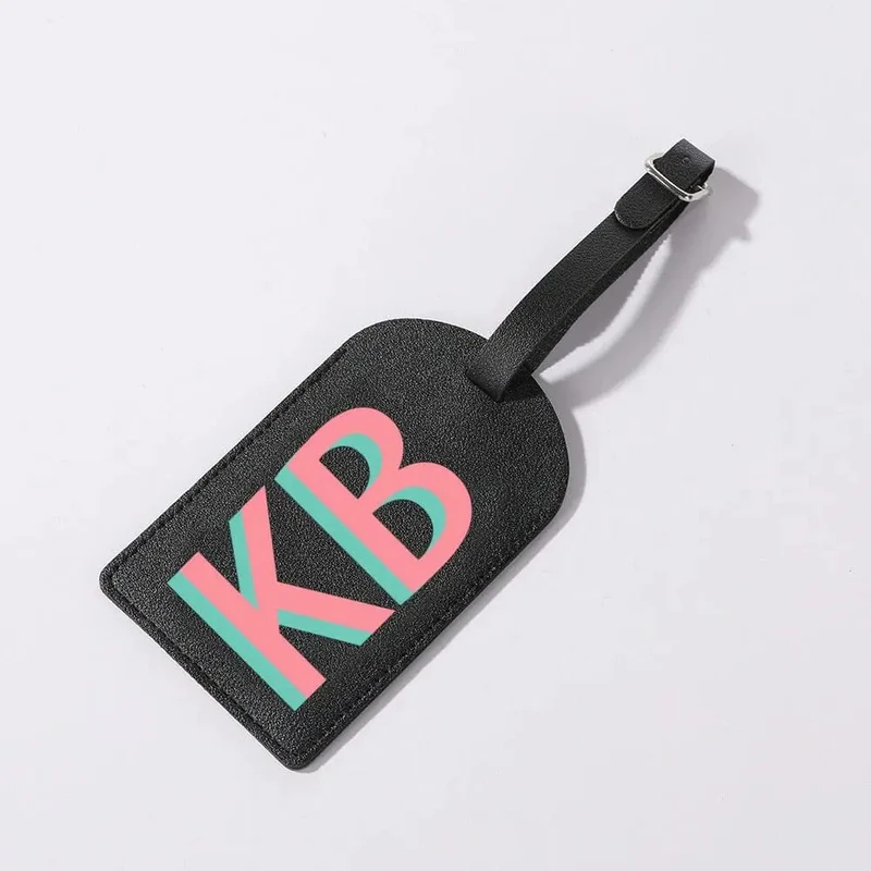 Étiquette Bagages Personnalisée | Initiales Couleur Élégantes