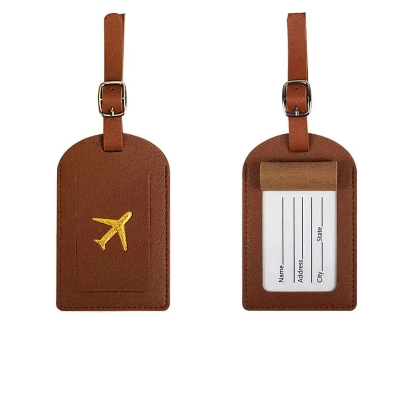 Étiquette Bagage Avion Doré | Identification Rapide Valise