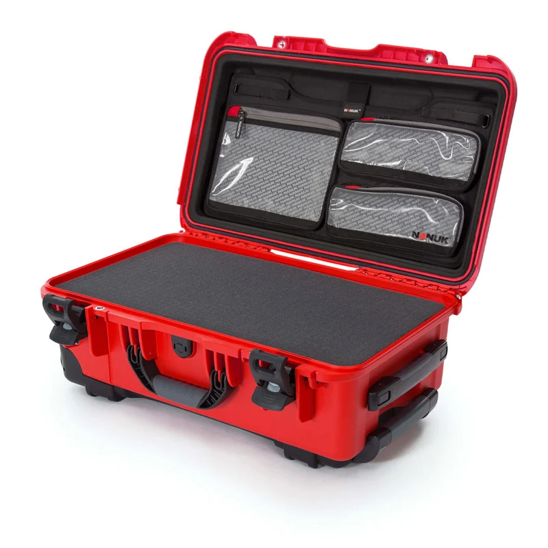Valise Rigide à roulettes Nanuk 935 avec Mousse & Organisateur de couvercle (Rouge)