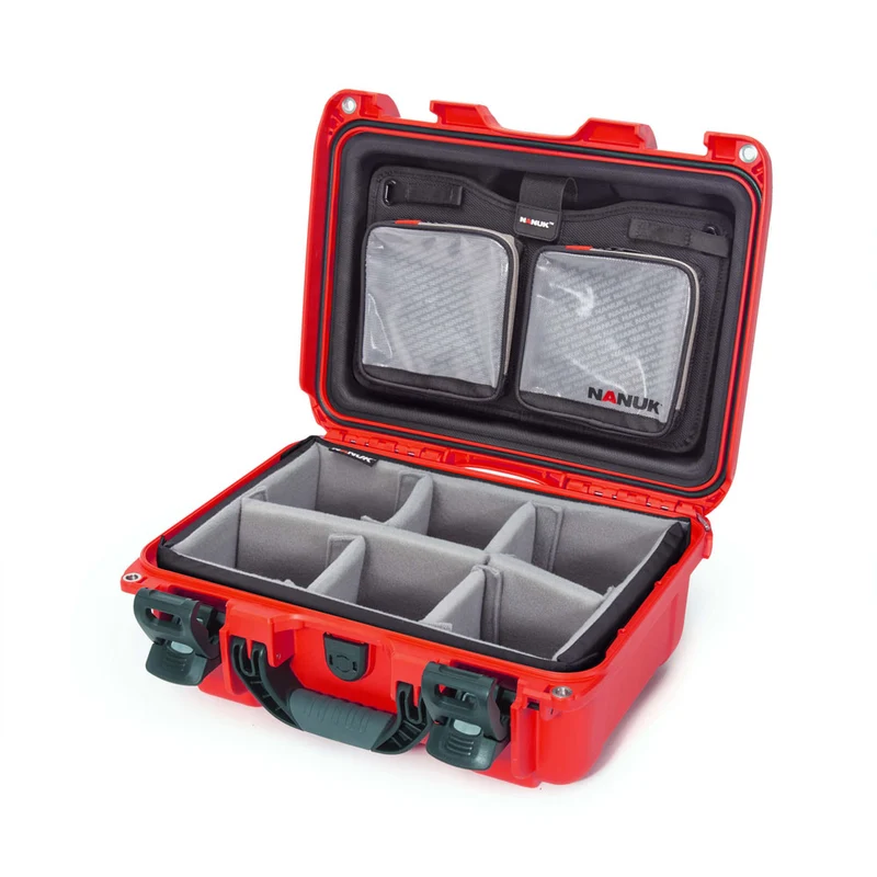 Valise Rigide Nanuk 915 avec Séparateurs rembourrés & Organisateur de couvercle (Rouge)