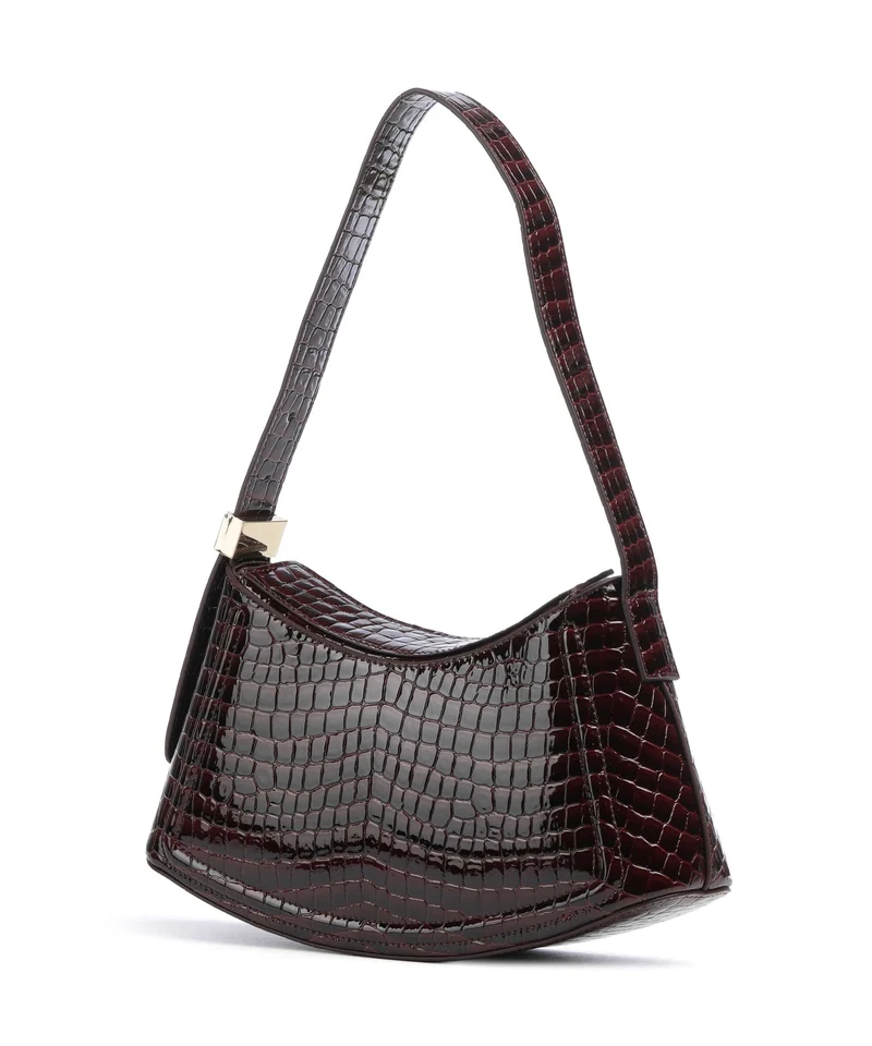 Dune London Dependent Sac porté épaule burgundy croc