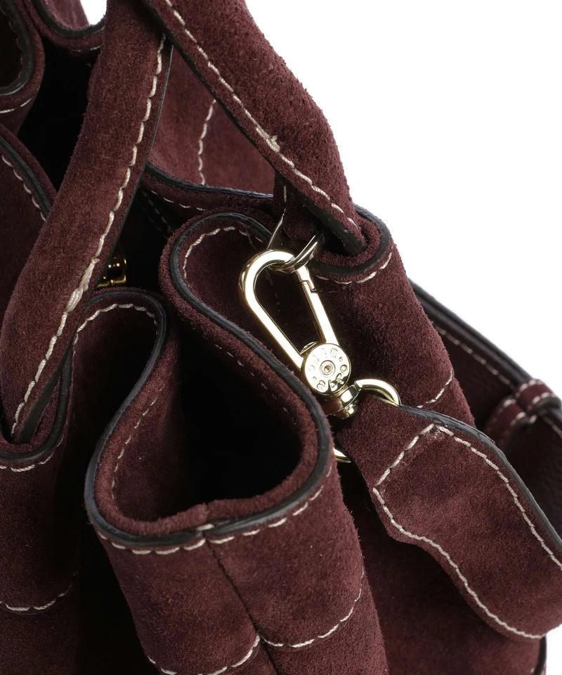 Abro Suede Essential Small Sac à main burgundy