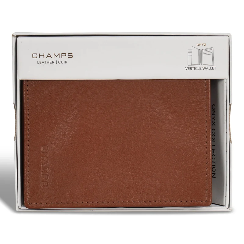 Onyx / Leather Vertical Wallet *Drop Ship*