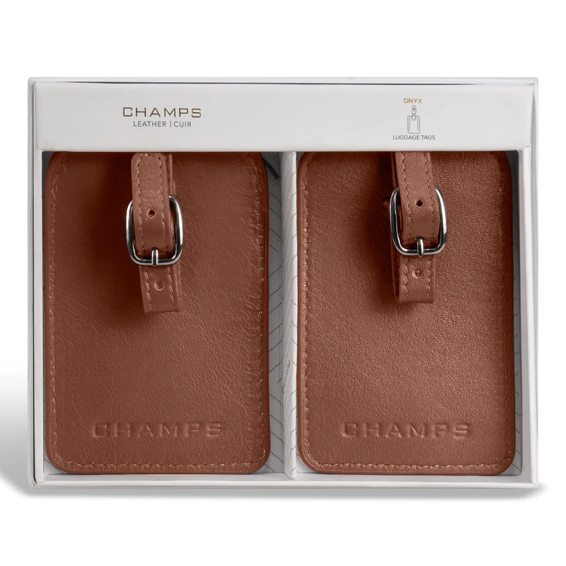 Onyx / Leather Luggage Tags *Drop Ship*