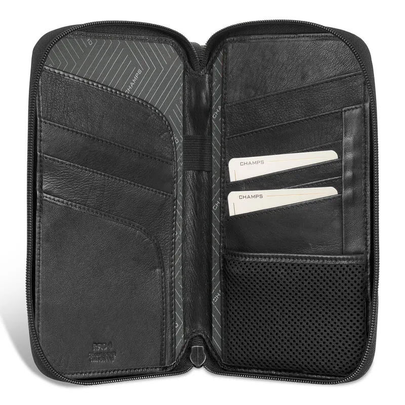 Onyx / Leather Multi Passport Case *Drop Ship*