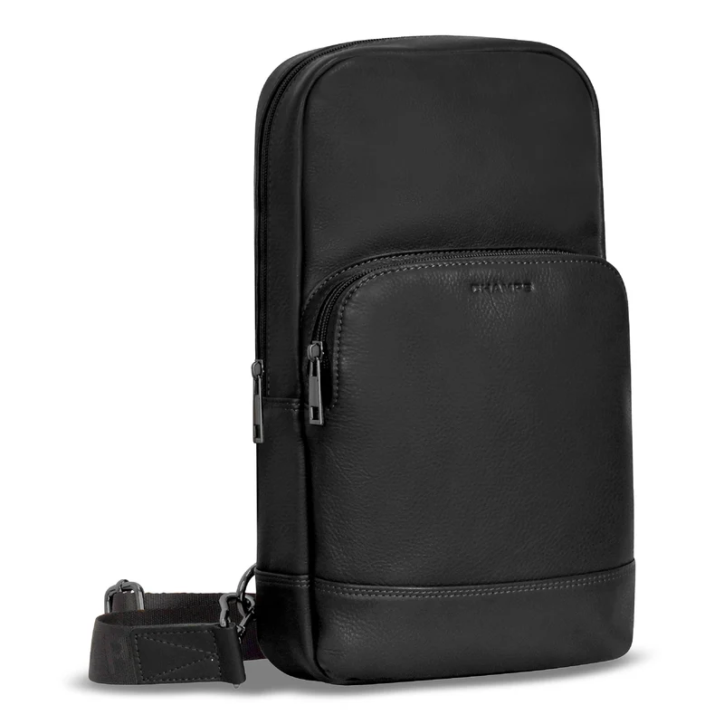 Onyx / Leather Sling Bag *Drop Ship*