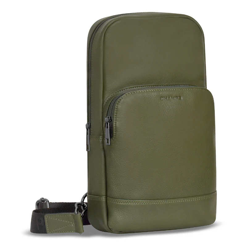 Onyx / Leather Sling Bag *Drop Ship*