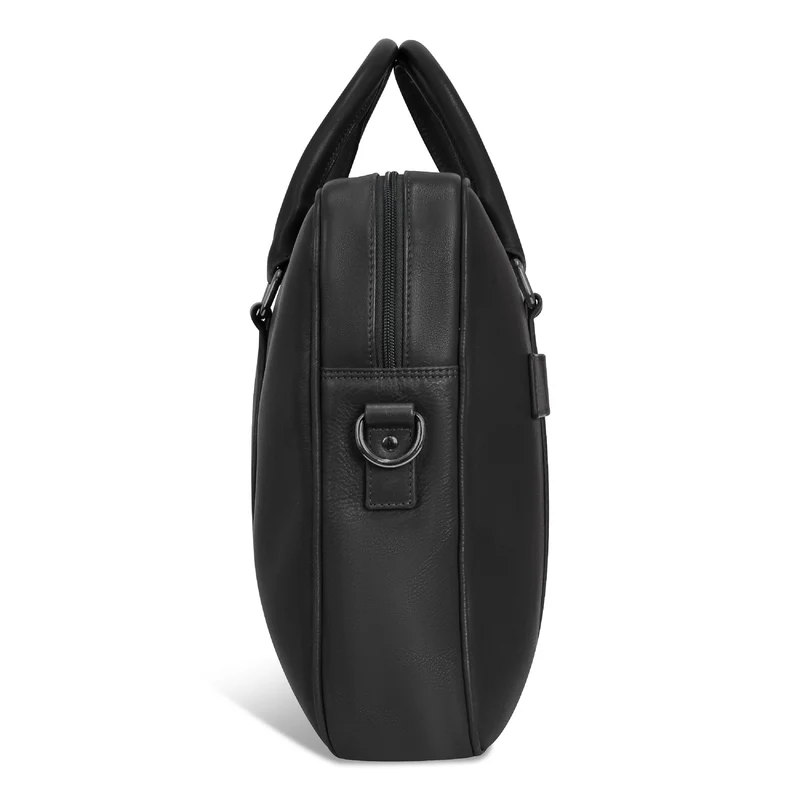 Onyx / Leather Slim Briefcase *Drop Ship*