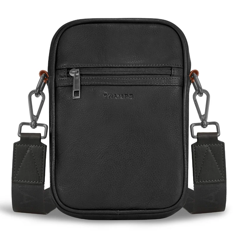 Onyx / Leather Vertical Cross-Body Bag *Drop Ship*