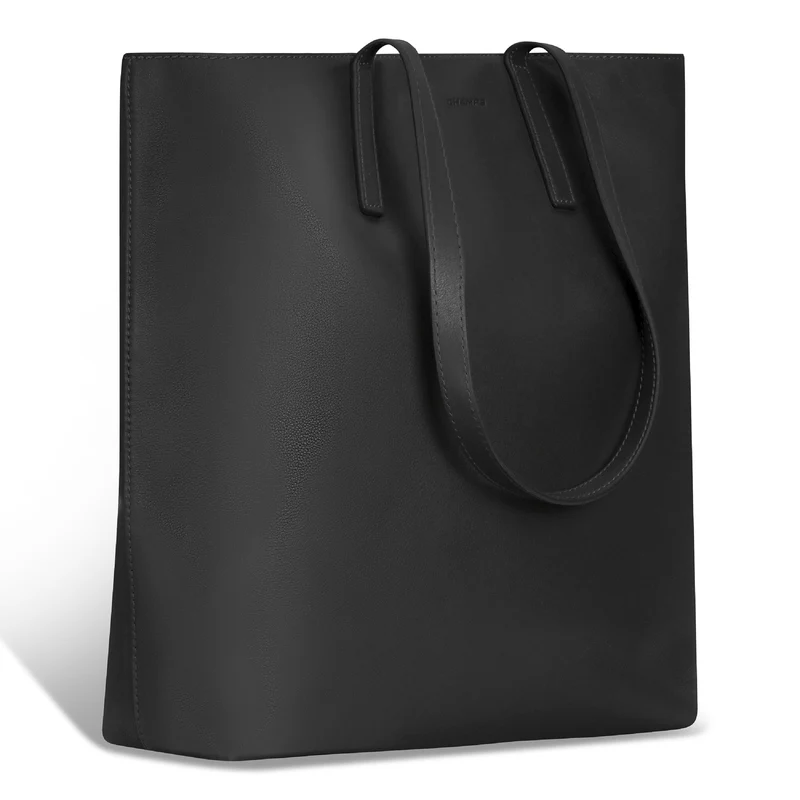 Onyx / Leather Vertical Tote *Drop Ship*