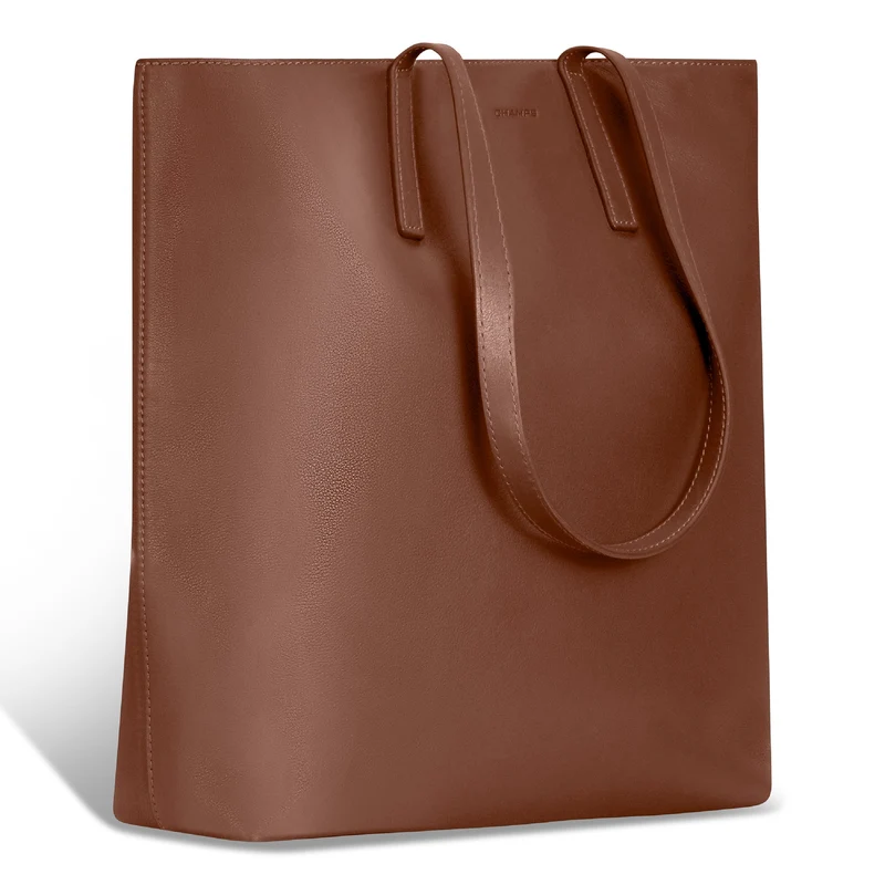 Onyx / Leather Vertical Tote *Drop Ship*
