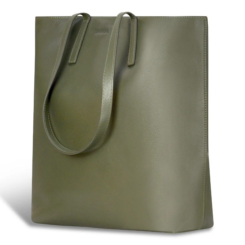 Onyx / Leather Vertical Tote *Drop Ship*