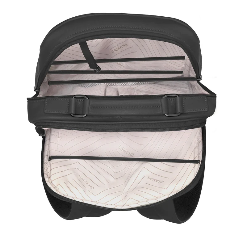 Onyx / Leather Compact Backpack *Drop Ship*