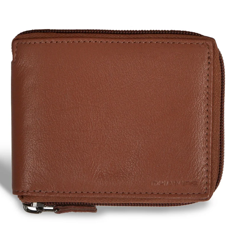 Onyx / Leather Zip Around Wallet *Drop Ship*