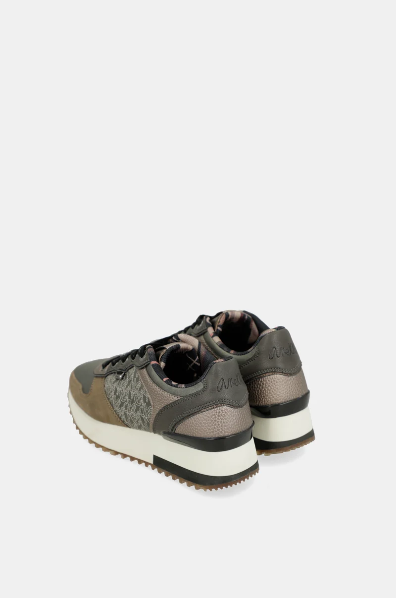 Baskets compensées taupe