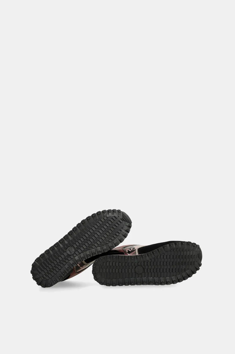 Baskets compensées noir imprimé