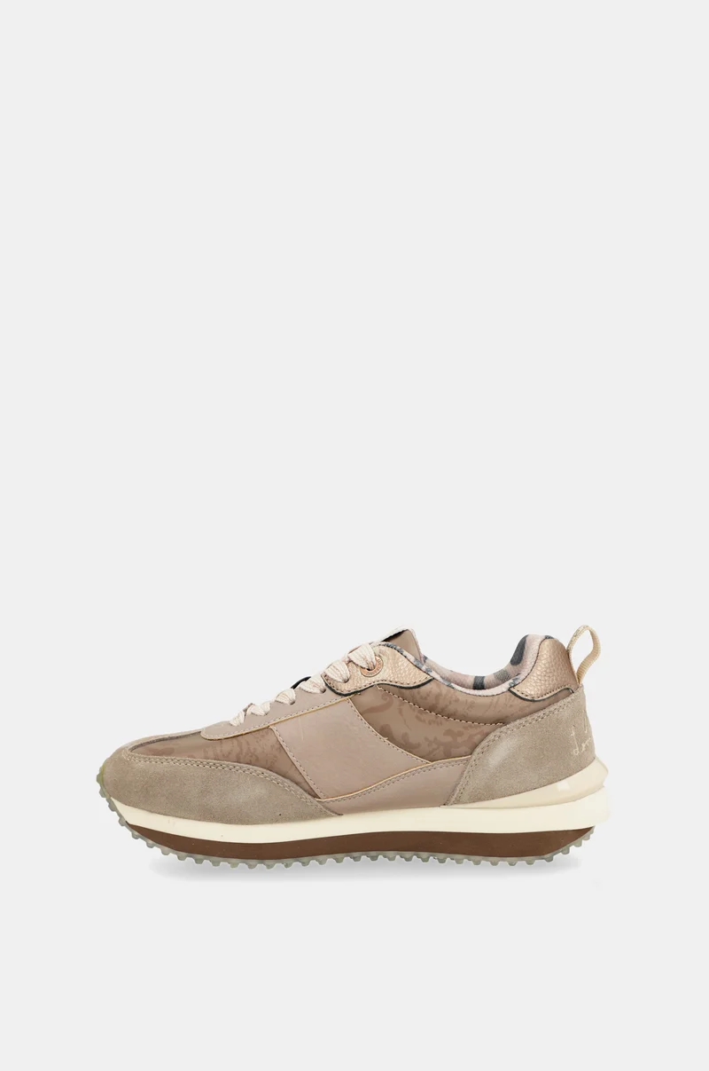 Baskets beige semelle multicolore