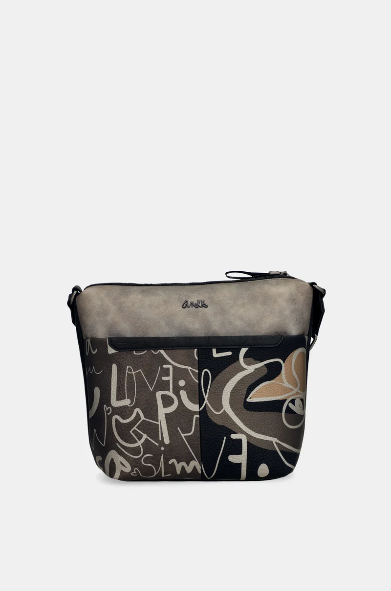 Sac bandoulière avec poche devant grand Nature Koko