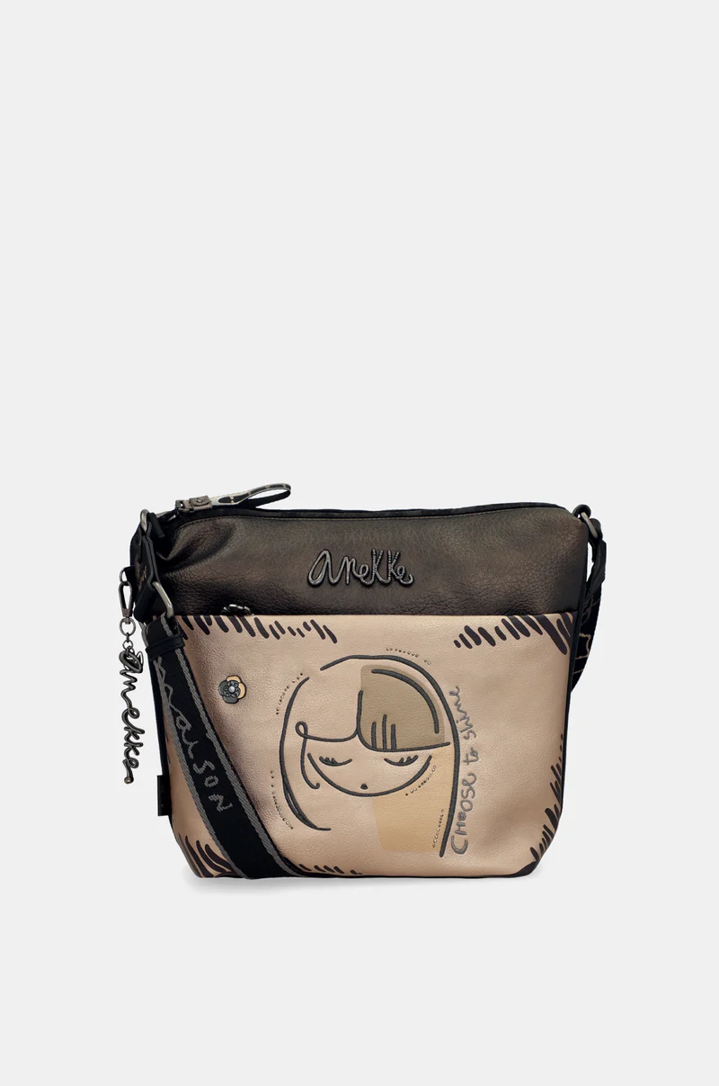 Sac bandoulière avec poche devant grand Nature Koko