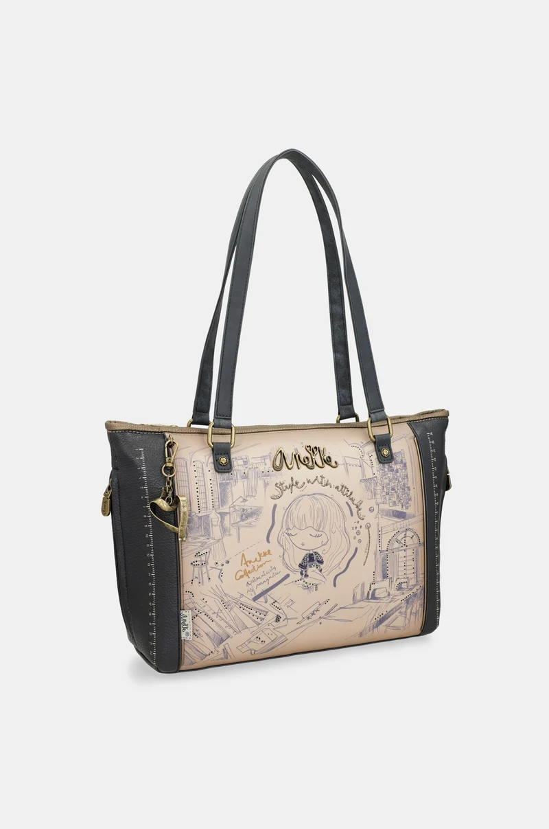Sac shopper avec bandoulière Studio