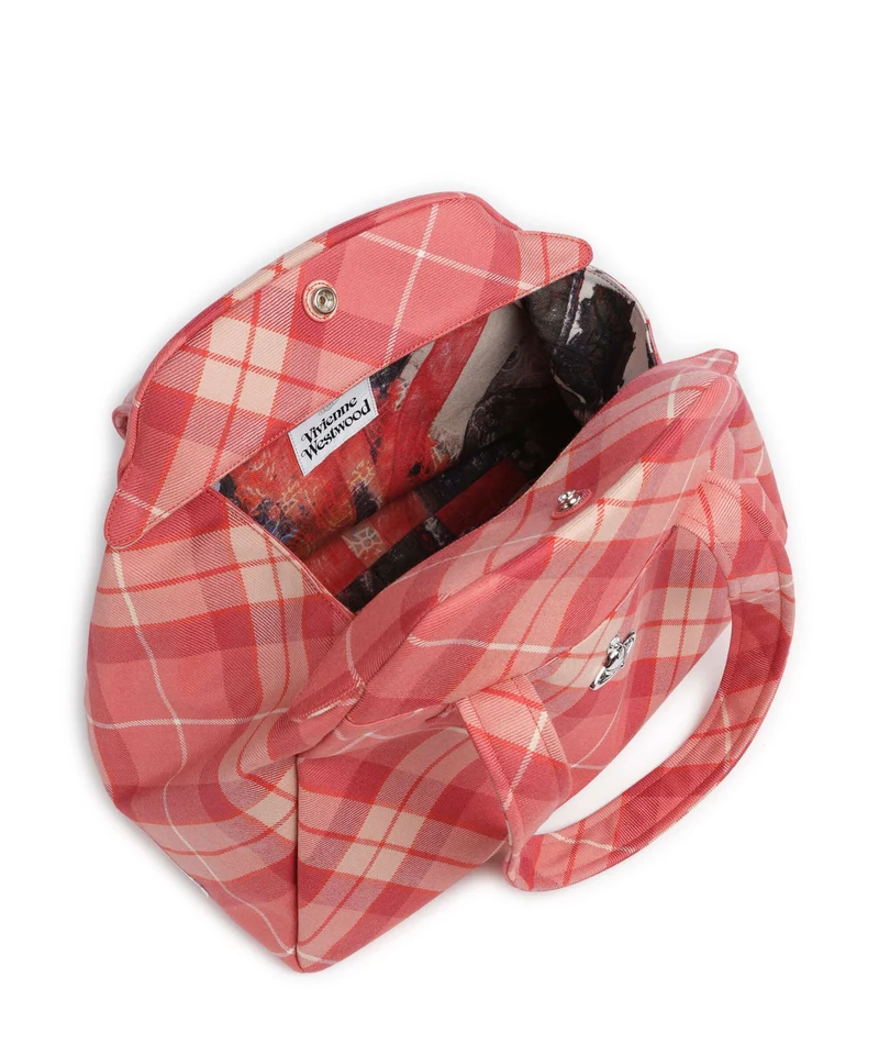 Vivienne Westwood Archive Wool Tartan Large Cabas fraser pink