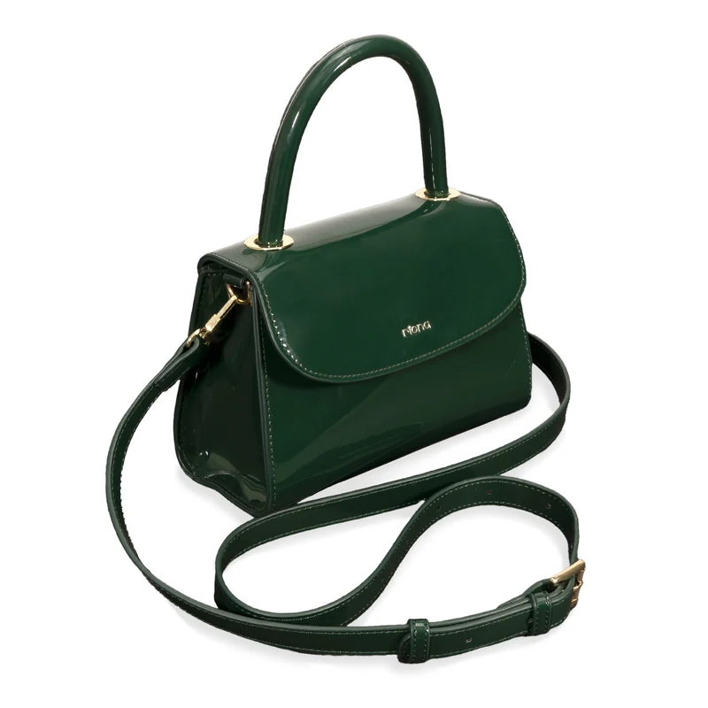 Riona Luna RFID Patent Mini Top Handle Black