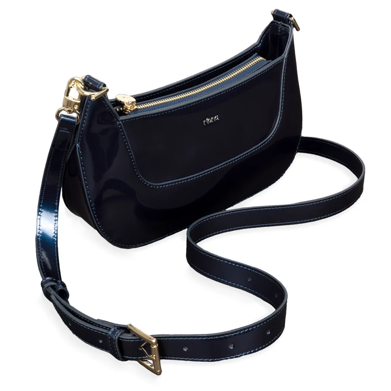 Riona Ella RFID Patent Baguette Black