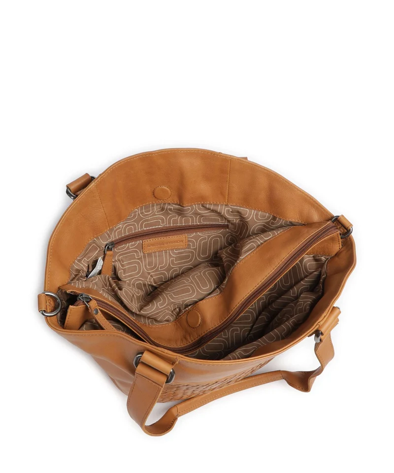 Spikes & Sparrow Woven Patty Cabas tan