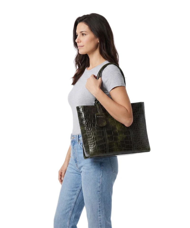 Burkely Cool Colbie Cabas olive patent