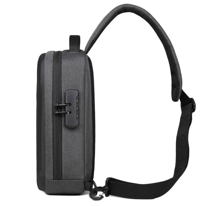 Sac de Poitrine Antivol | Tissu Imperméable et Port Usb