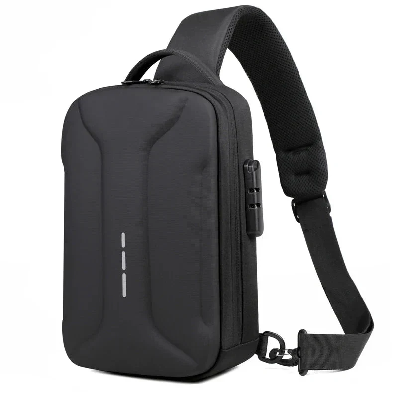 Sac de Poitrine Antivol | Tissu Imperméable et Port Usb