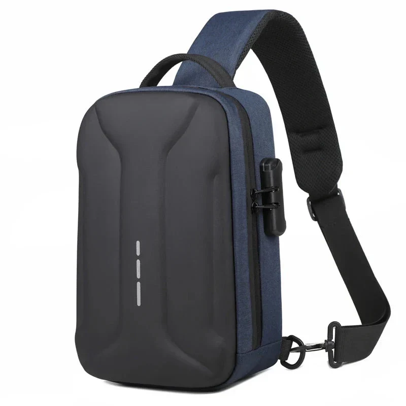 Sac de Poitrine Antivol | Tissu Imperméable et Port Usb